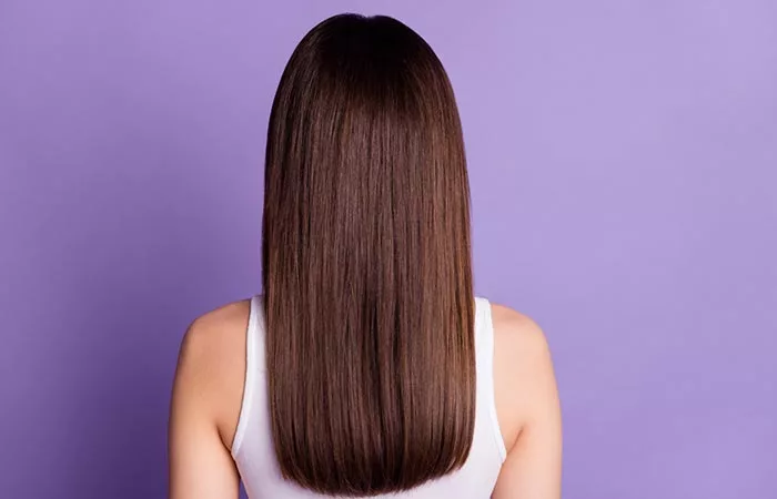 Hair textures and types of hair: All Hair types 2 Close-up of straight hair texture, showcasing smooth and sleek strands.