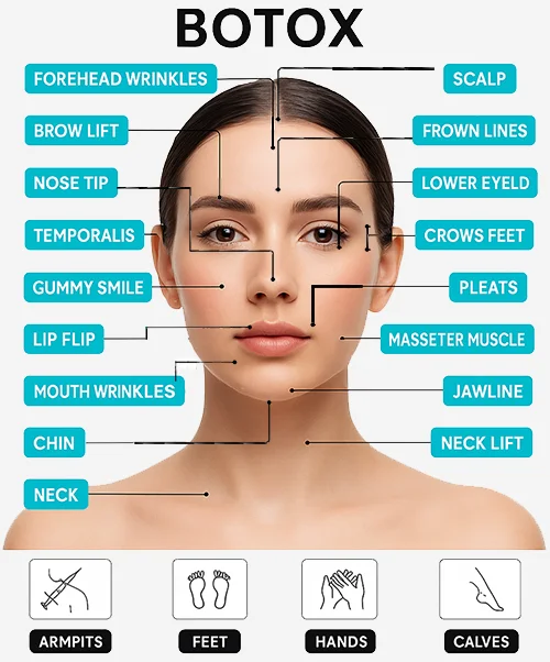 areas you can have botox