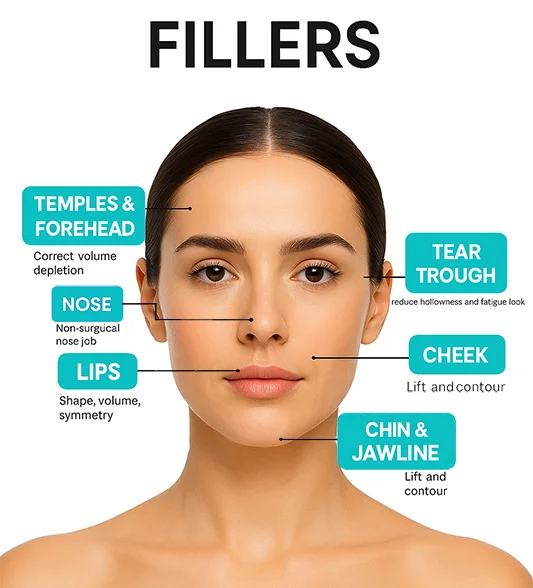 Fillers in Dubai 3 Facial Areas We Treat with Fillers
